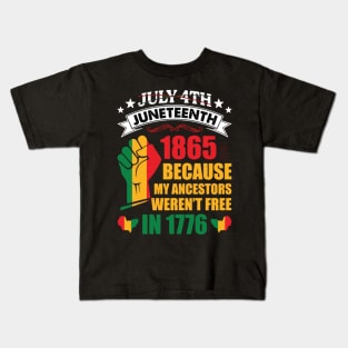 Juneteenth June 1865 Black History Afro Kids T-Shirt